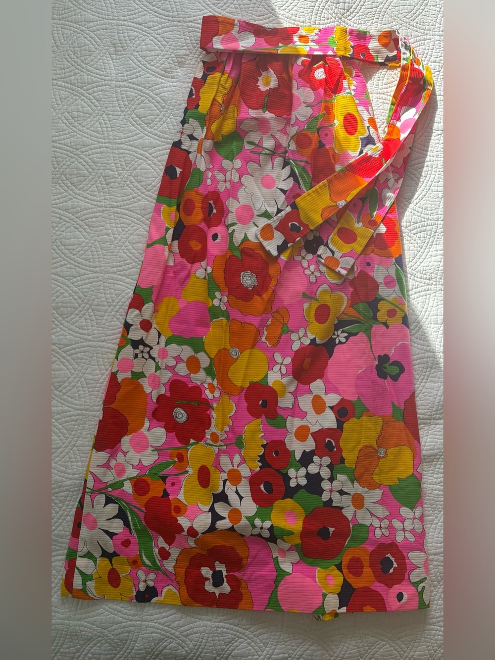 Vintage Floral Maxi Skirt in Pink Multi Size 10 Point of View - Picture 2 of 10
